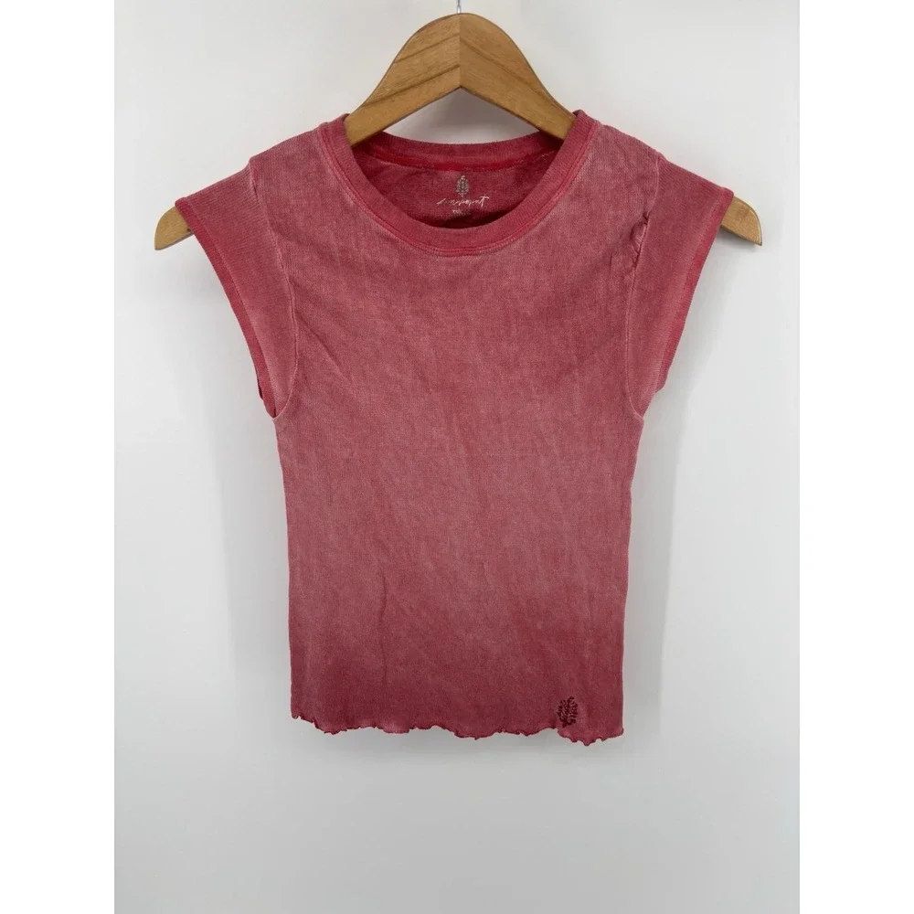 NWT Free People FP Movement Double Point Stretch Tee T Shirt XS/S Red $48